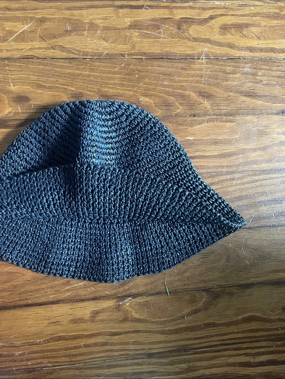Handwoven Navy Blue Bucket Hat - Picture 2 of 4
